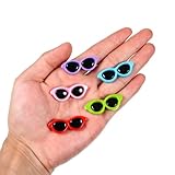 XLIUAX 50 Pcs Mini Sunglasses for Crafts, Tiny Sunglasses Flat Back Charms, 3D Colorful Cute Resin Sunglass Decoration for Scrapbook Crafts Phone Case Hair Clip DIY Supplies