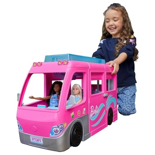 Barbie Estate Conjunto de Brinquedo Trailer dos Sonhos com 7 áreas de brincadeiras e mais de 60 peças, para crianças a partir de 3 anos