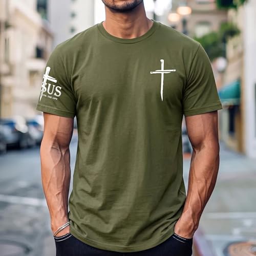 Image of Christian Shirts for Men Jesus Cross Shirt Religious Faith T Shirts