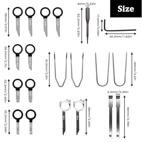 Image of 20PCS Radio Removal Tool Key and Removal Pry Tool Kit Universal Stereo CD Player Removal Key Kit for Most Car and Truck