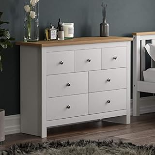 Vida Designs Arlington 4+3 Chest of Drawers Cabinet Storage Modern Bedroom Furniture (White)