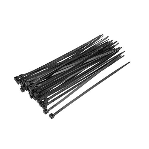 uxcell 500pcs Cable Zip Ties 4.7"x0.13" Self-Locking Nylon Tie Wraps Black