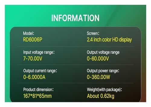 Module de puissance RD6006P DC 60V 6A transformateur abaisseur programmable S400