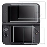 JOOPYY 4 Pack Tempered Glass Screen Protector + HD Clear Crystal PET Screen Protective Filter Compatible with 3DS XL/New 3DS XL