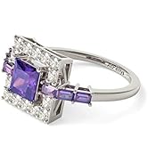 AtPerry's Amethyst Square Crystal Ring - February Birthstone - Engagement Ring for Women (Sizes 5...