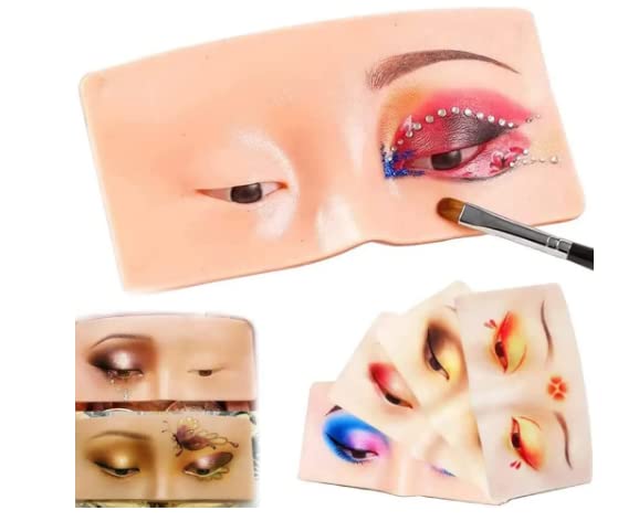 First Beauty Makeup Practice Face Board, face Dummy for Makeup Practice Skin Board for Face Eye Makeup Practice for Beginner Makeup Artist The Perfect Makeup (1-Pcs-Skin)-image-25