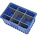 Plastic Dividable Grid Container, 16-1/2"L x 10-7/8"W x 8"H, Blue, Lot of 8