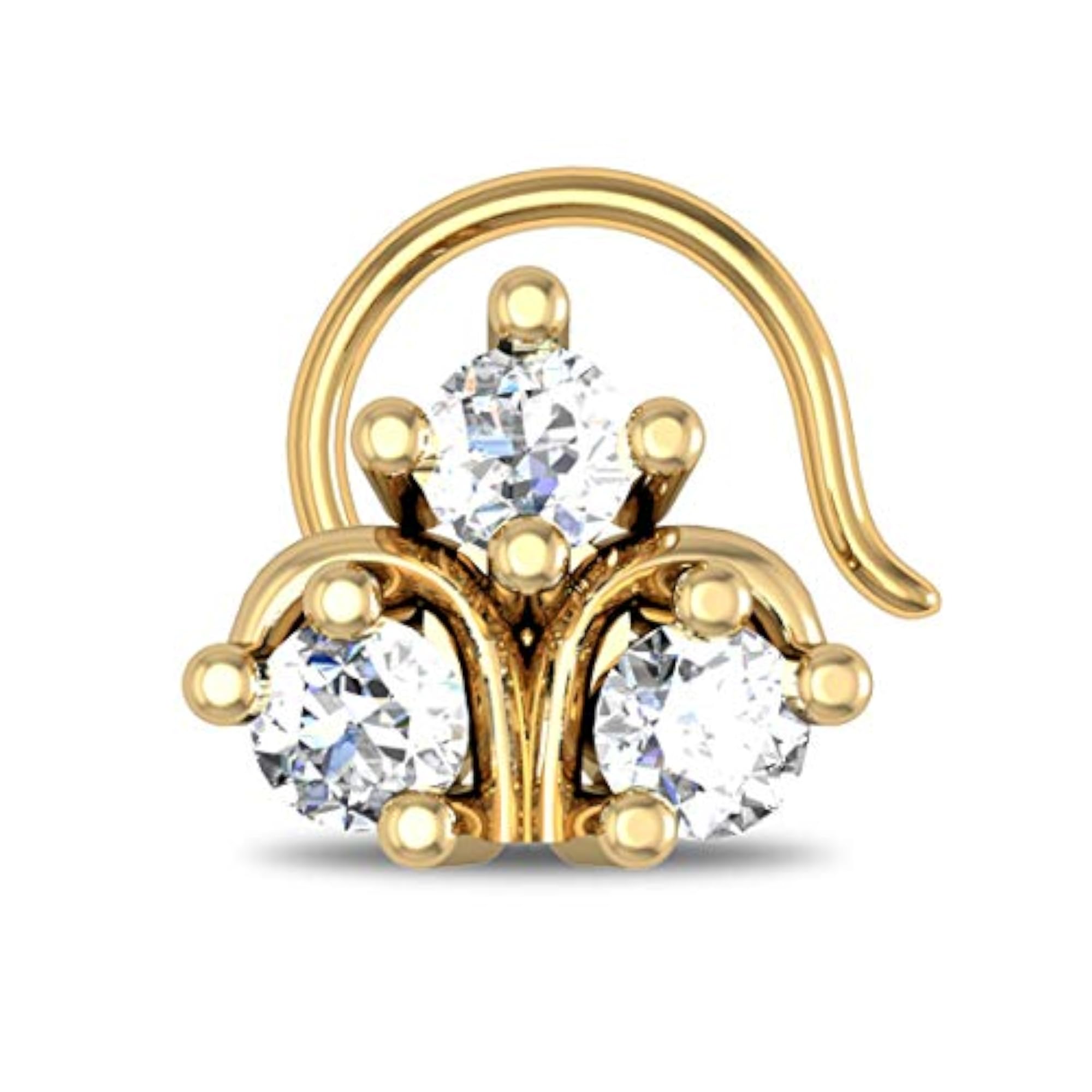 Women's 14K Yellow Gold Wire Nose Pin, Elegant