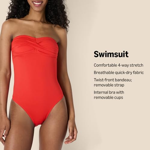 Amazon Essentials Women's Bandeau One Piece Swimsuit2