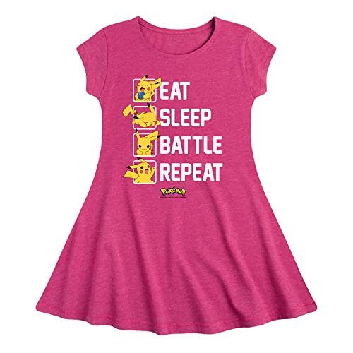 HYBRID APPAREL - Pokémon - Eat Sleep Battle Repeat - Youth Girls Fit and Flare Dress