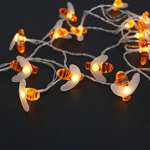 LED 20 peças 2 m piscando 20 luzes LED corda em forma de abelha cintilante, luz noturna decorativa a