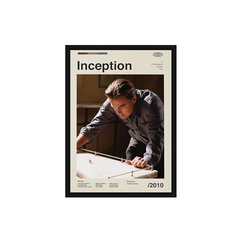 Image of BLINKART Inception Vintage Movie Poster Frame 12x18 Inch | Premium 300 GSM Paper Wall Print | Mid Century Vintage Film Artwork for Home, Bedroom, Living Room, Office | Framed Photo Decor