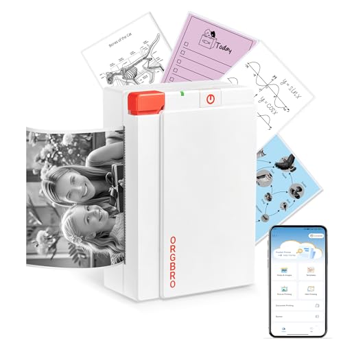 ORGBRO Mini Sticker Printer Machine, X3 Portable Thermal Sticker Maker