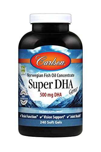 Carlson Super DHA Gems, 500 mg DHA, 240 soft gels