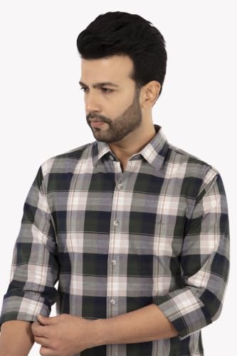 Image of SUMMER LINE Men's 100% Cotton Checked Casual Shirt | Full Sleeve | Regular Fit | Soft & Breathable | Available in Sizes M-6XL