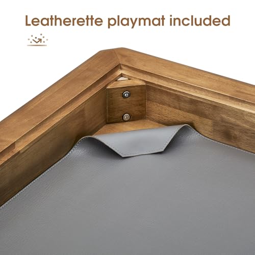 Image of Board Game Table with Removable Table Top, Seats 4 to 6 Players with 57in x 33in Play Area, Includes Play Mat, Detachable Cup Holders and Dice Trays, Minimal Assembly Required