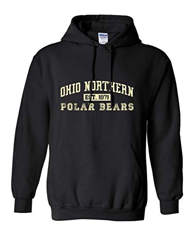 CreateMyTee Ohio Northern Vintage 1871 Unisex Hooded Sweatshirt (Black, Large) - ONU Polar Bears Apparel