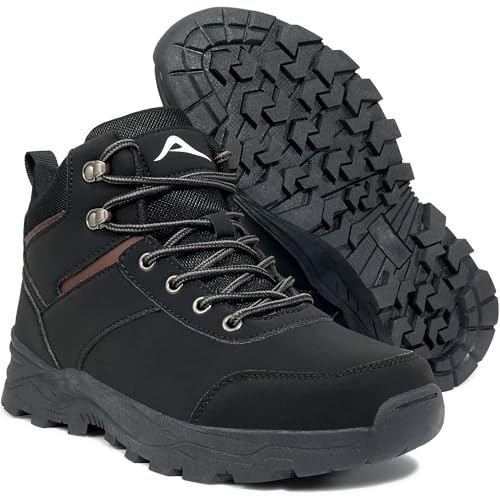 HARENCE Mens Hiking Boots Waterproof: Comfortable Slip-Resistant Men Ankle Boot for Outdoor Camping Walking Trekking