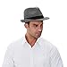 Wool Trilby Hat Felt Fedora Hats Men Women Dress Wide Brim Gangster Wonderful (M,Gray)