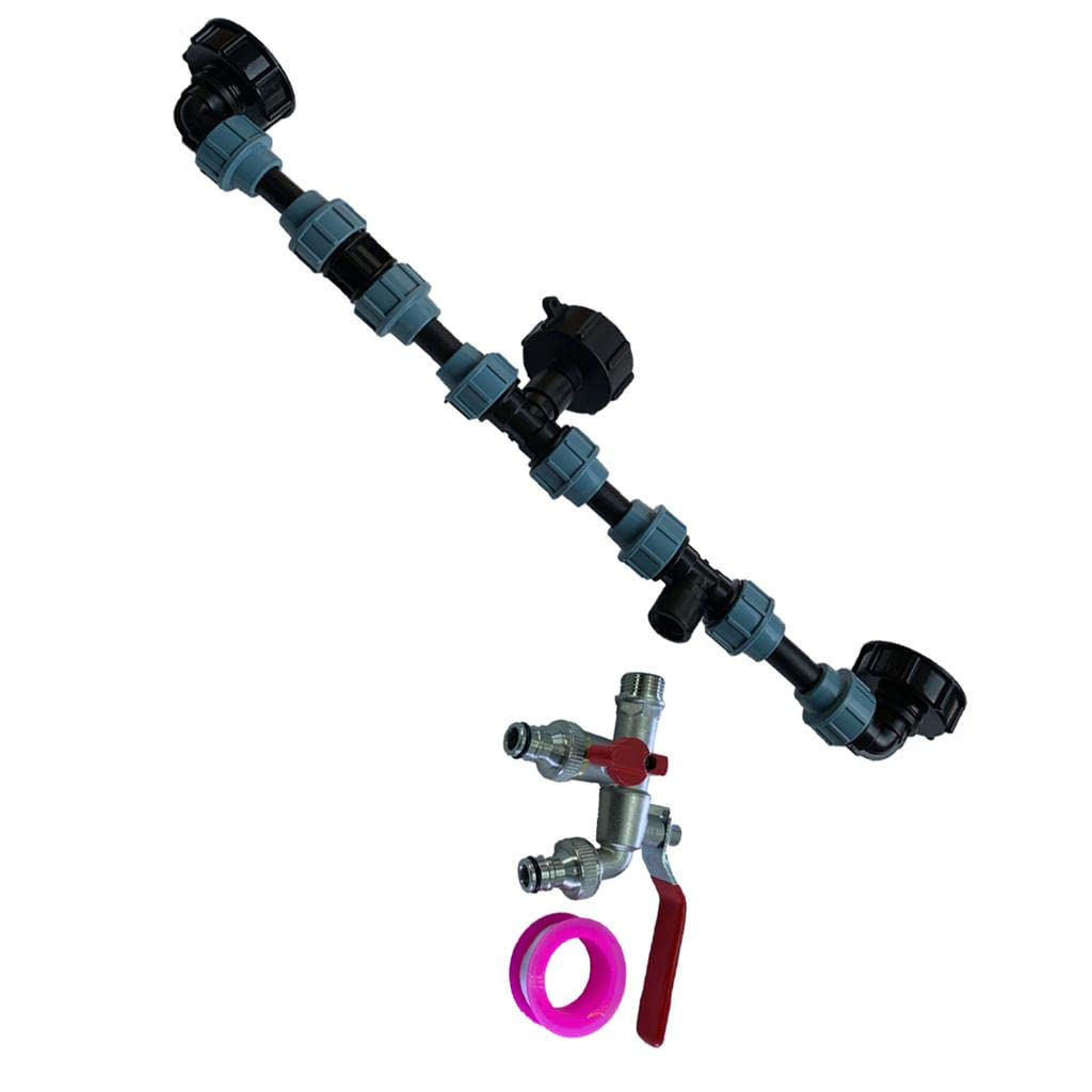 IBC adapter do kranu zbiornika, narzędzie ogrodowe, adapter odpływowy zbiornika IBC Tote z kranem wylotowym, łatwy w instalacji i użyciu, do nawadniania ogrodu domowego, niklowany mosiądz, C