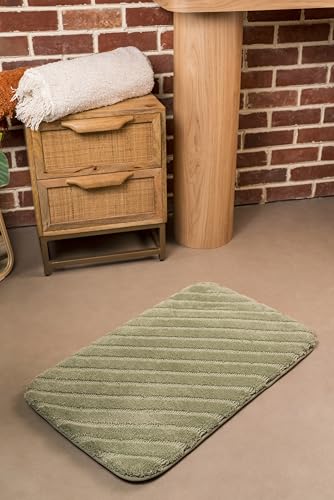 The Tide Velora Bath Rug 2200 GSM | Ultra Plush Foam Padded Mat | Quick Dry, Non Slip & Odor Control Bathroom Rug (50x80 cm) (Sage)