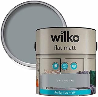 wilko Flat Matt Cinder Pot Emulsion Paint, Flat Matt Finish Emulsion Paint, Hardwearing Emulsion Paint, 2.5L