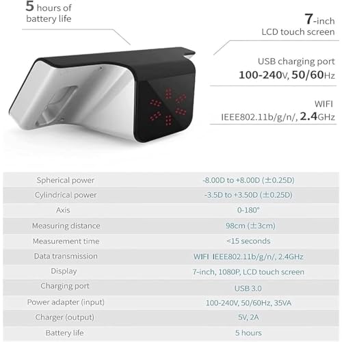 Tester portatile per oftalmologia con touch screen LCD, lungo raggio di misurazione, asse regolabile, per uno screening completo della salute degli occhi
