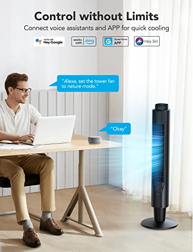 GoveeLife Smart Tower Fan 2023 Upgraded, 42 Inch WiFi with Aromatherapy and Temp Sensor, Oscillating 8 Speeds 4 Modes up to 25ft/s, 24H Timer Tower, 27dB Quiet Floor for Bedroom 4 GoveeLife Smart Tower Fan 2023 Upgraded, 42 Inch WiFi with Aromatherapy and Temp Sensor, Oscillating 8 Speeds 4 Modes up to 25ft/s, 24H Timer Tower, 27dB Quiet Floor for Bedroom - Image 3