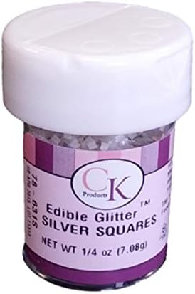 CK Products Silver Squares Edible Glitter - 1/4 oz