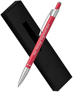 Personalised Engraved Slim Aluminium Ballpoint Pen in a Gift Box - Personalised Gifts for Anniversary or Any Gift Idea, Gifts for Men, Gifts For Woman - Enter Your Custom Text