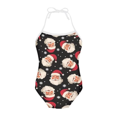 Image of Christmas Girls One-Piece Swimsuits Beach Halter Swimwear Bathing Suit for 3-10 Years