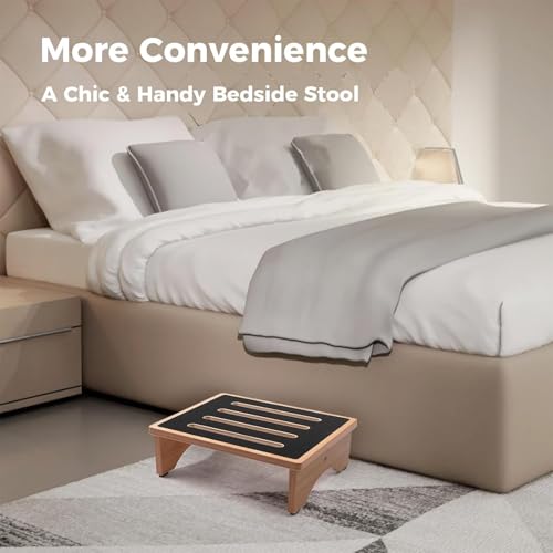 StrongTek 5\ hoher Holz-Betttritthocker für Erwachsene, stabile Bett- und Duschtreppe, 200 kg Tragkraft, vielseitige Mobilitätshilfe für Senioren, Verwendung in der Küche, tragbares Design