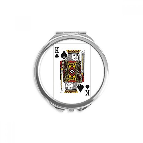 Miroir de poche spade k motif as de pique rond compact pour maquillage