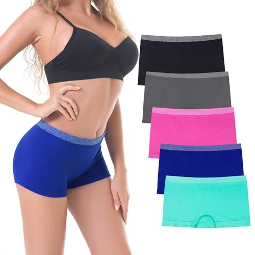 Image of DEEP TOUCH Womens Seamless Underwear Boyshort Panties Boxer Briefs No Show Panty for Ladies Comfortable