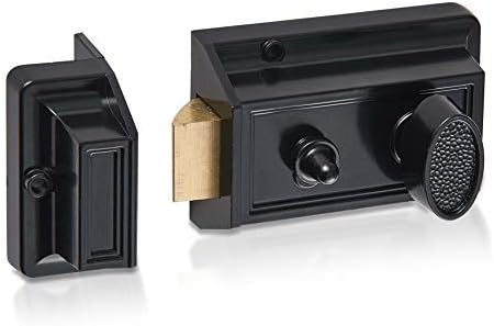قفل ليلي مزلاج Deadbolt ، أقفال عتيقة مع مفاتيح للباب الأمامي باللون الأسود