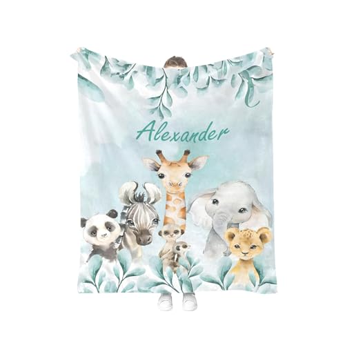 Image of Diyrap Personalized Baby Blanket for Boys,Custom Baby Blanket with Name