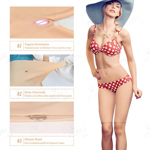 Fsyh Mutandine In Silicone A Mezza Lunghezza Con Vagina Finta, Modellano Il Sedere Realistico, Sollevatore Di Glutei, Potenziatore Di Fianchi, Biancheria Intima Per Crossdresser,Light Brown,Upgrade - 4