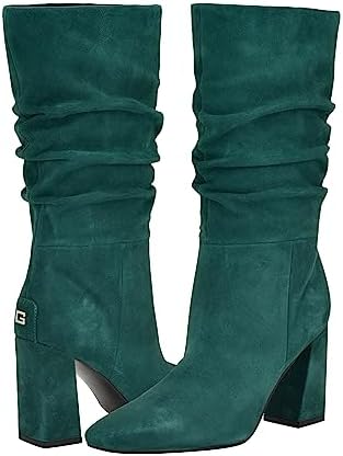 GUESS Women's YEPPY Fashion Boot, Green Suede 310, 5.5 | Image 5