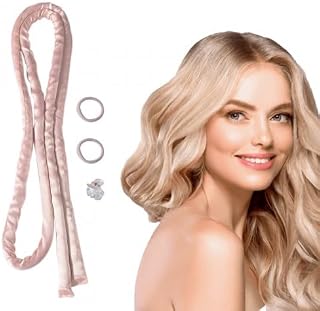 Värmefria lockar, värmelösa lockband, satinnattlocksrullar, naturliga lockar frisyrtillbehör, för alla hårtyper - rosa