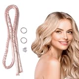 FooYee Rizos sin calor, sin calor, pequeñas barras de rizado sin calor, rizos para dormir durante la noche, rizos de satén para dormir para todo tipo de cabello, rosa