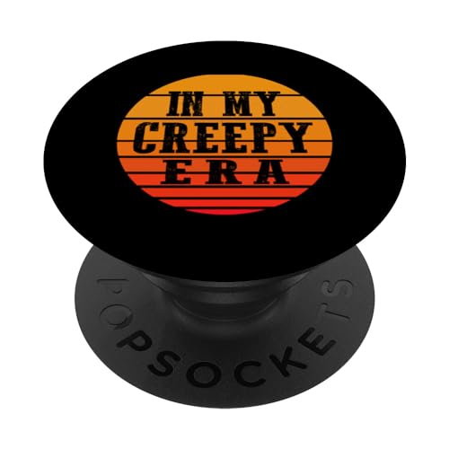 Uncanny Era, Retro Creepy Era, In My Creepy Era PopSockets Swappable PopGrip, Black
