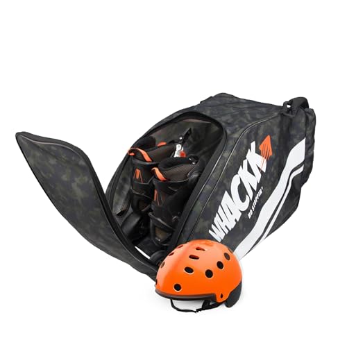 Image of WHACKK Steezy Skating Bag - Large Compartment for Skates, Helmet, Pads, Gloves, Clothes & Accessories, Convertible Shoulder & Backpack, Water-Resistant