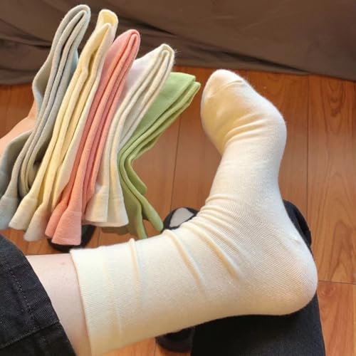 5 Pairs Womens Slouch Socks Stretchable Breathable Comfortable Crew Socks2