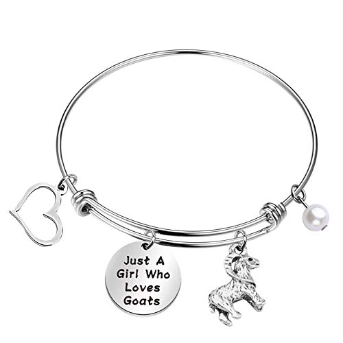 FAADBUK Lustiges Ziegenarmband Tierliebhaber Geschenk Just A Girl Who Loves Ziegen Schmuck Armband Ziegenliebhaber Geschenk Ziegenschmuck, Metall, Edelstahl Cover