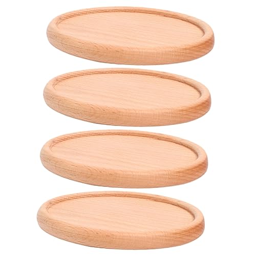 Set Di 4 Sottobicchieri Rotanti In Legno Amosfun - Sottobicchieri Girevoli Per Bicchieri Da Whisky, Tazze E Boccali, Design Innovativo E Antigraffio