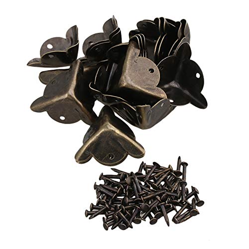 Walmine 19x19mm Box Corner Cover Decorative Corner Cover Furniture Accessories for Cabinet Hardware Pack of 20