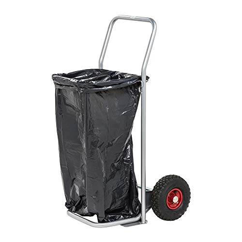 Müllsackwagen, luftbereift, für 125 Ltr. Müllsäcke, Traglast: 150 kg - lichtgrau