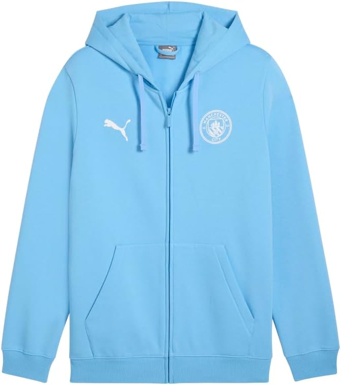 PUMA Mens Manchester City Essentials Hoodie Athletic Outerwear Casual - Blue
