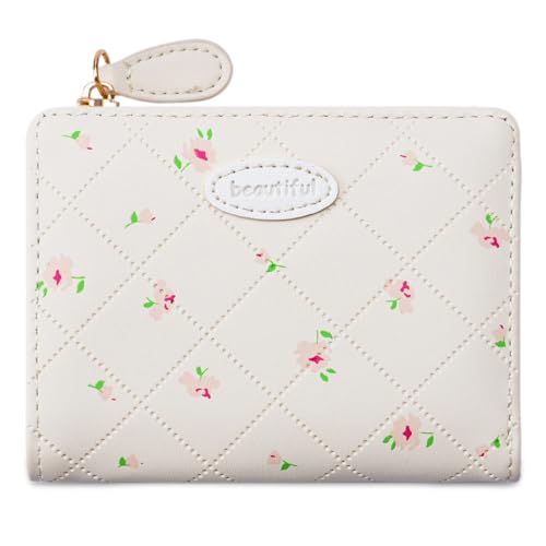 Women Wallet with Card Holder Short Purse PU Leather Wallet Flower Print Change Purse Lovely Wallet Fashion Coin Purse