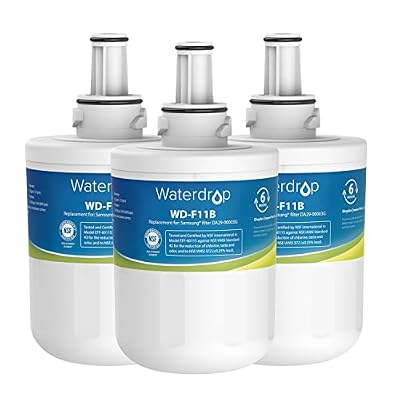 Waterdrop DA29-00003G Refrigerator Water Filter, Replacement for Samsung®, DA29-00003B, DA29-00003A, Aqua-Pure Plus, HAFCU1, RFG237AARS, FMS-1, RS22HDHPNSR, RSG257AARS, 3 Filters (Package May Vary)